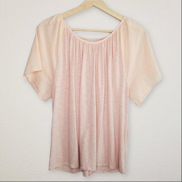 GAP Short Sleeve Tie Back Peasant Tshirt Blouse - Picture 1 of 8
